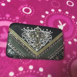 Western Bling Cross Grunge Biker Wallet Clasp Closure